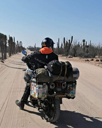 Spence Conway on his motorbike